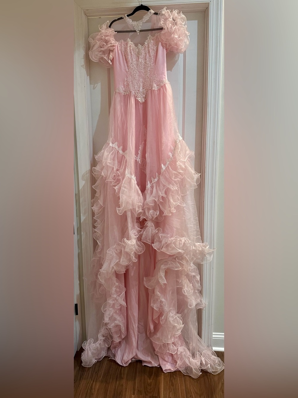 Glenda the Good Gown Costume Romantic Pink Ruffled Tulle Wedding Dress Pink Gown